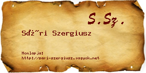 Sári Szergiusz névjegykártya